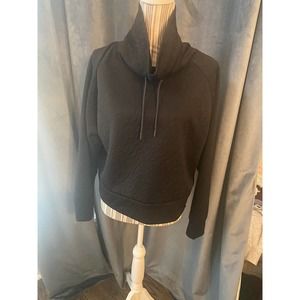 JuicyCouture Black Sports Sweater Womens Large Cowl Neck Pullover Workout Ladies